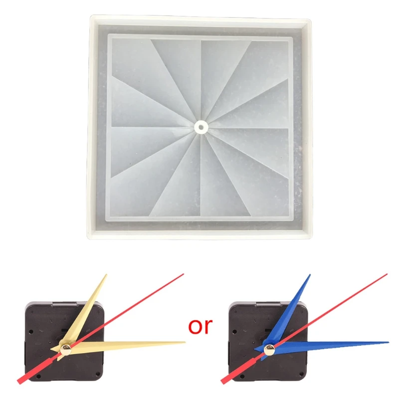 

Square Windmill Wall Clock Epoxy Resin Mold Desktop Ornament Clock Silicone Mold