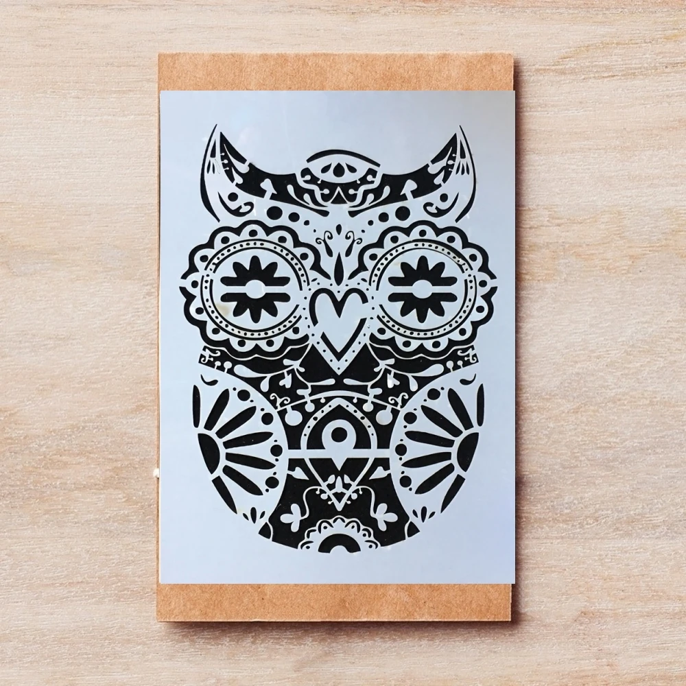 A4 мандала большая сова DIY слойные трафареты живопись Φ декоративный шаблон 29*21 см