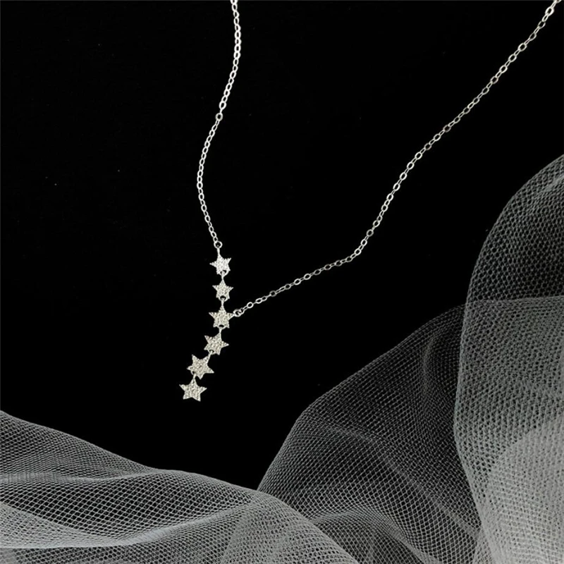 Изысканная модная подвеска в виде звезд Очаровательная романтическая 925 пробы