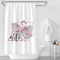 flamingo plant leaf shower curtain bathroom curtain fabric waterproof polyester with hook bathroom curtain
