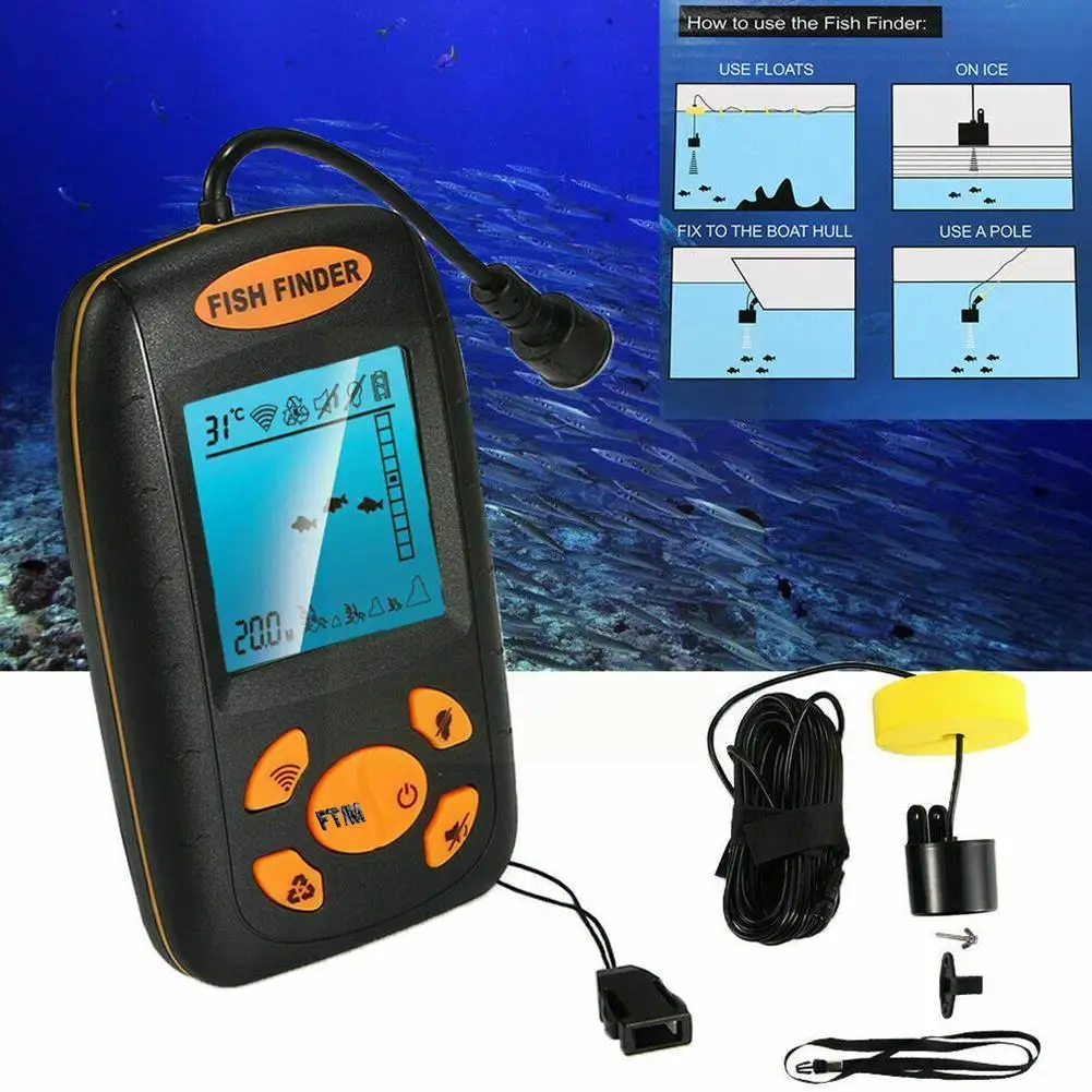 

Портативный рыбопоисковый эхолот с ЖК-дисплеем, 2021 дюйма