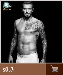 Rocooart Wholesale 10PCS Temporary Tattoo Sticker Robotic Arm and English Letter Design Waterproof Men Body Art Tatoo
