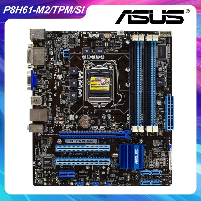 Материнская плата ASUS P8H61-M2/TPM/SI LGA 1155 Intel H61 для настольного ПК материнская DDR3 Xeon E3-1230