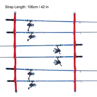 overhead or wall fishing rods racks pole storage system webbing loops horizontal polypropylene rod rests holders fishing tools