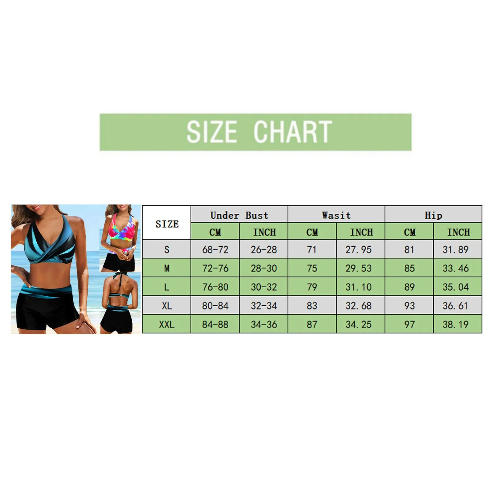

Newest Bikini Set Bathing Suit Women Sexy Beach Swimsuit Fashion Printed Colorful Swimming Suit with Short for Women High Waist