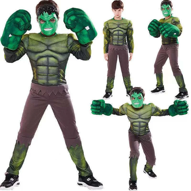 2022 Child Green Giant hero Muscle Halloween Costumes Fancy boys superheroes Carnival Cosplay clothing mask Kids Christmas Gifts |