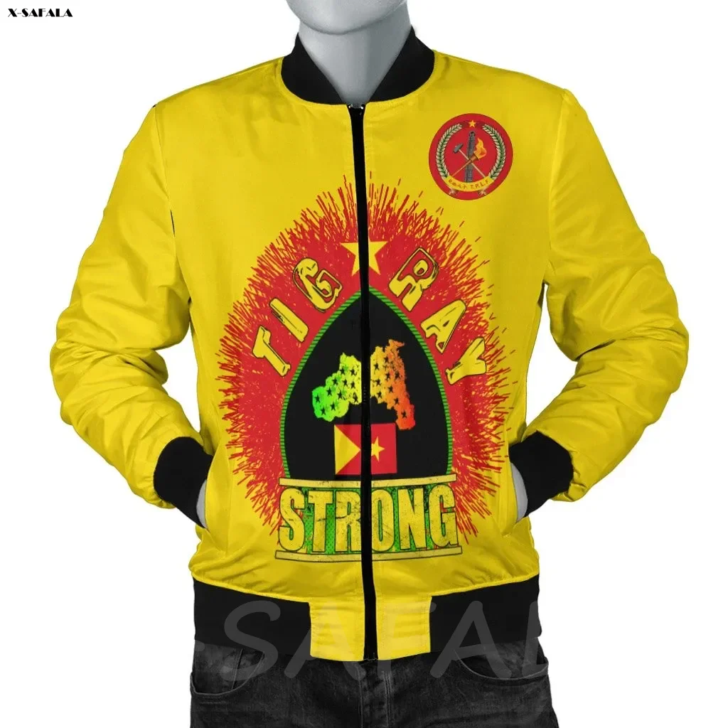 

Африканский прочный пуловер Tigray с 3D принтом для мужчин и женщин, пуловер, летная куртка-бомбер, уличная одежда, пальто на молнии