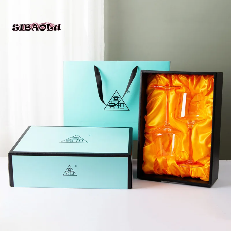 2 шт. Роскошные бокалы для вина Подарочная коробка хрустальные термостойкие