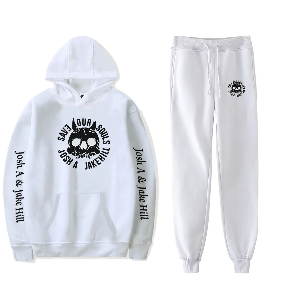 

2020 Josh A & Jake Hill Hoodies Sweatshirts And Sweatpants Two Piece Set Hooded Suit Velvet plus size for Men/Women