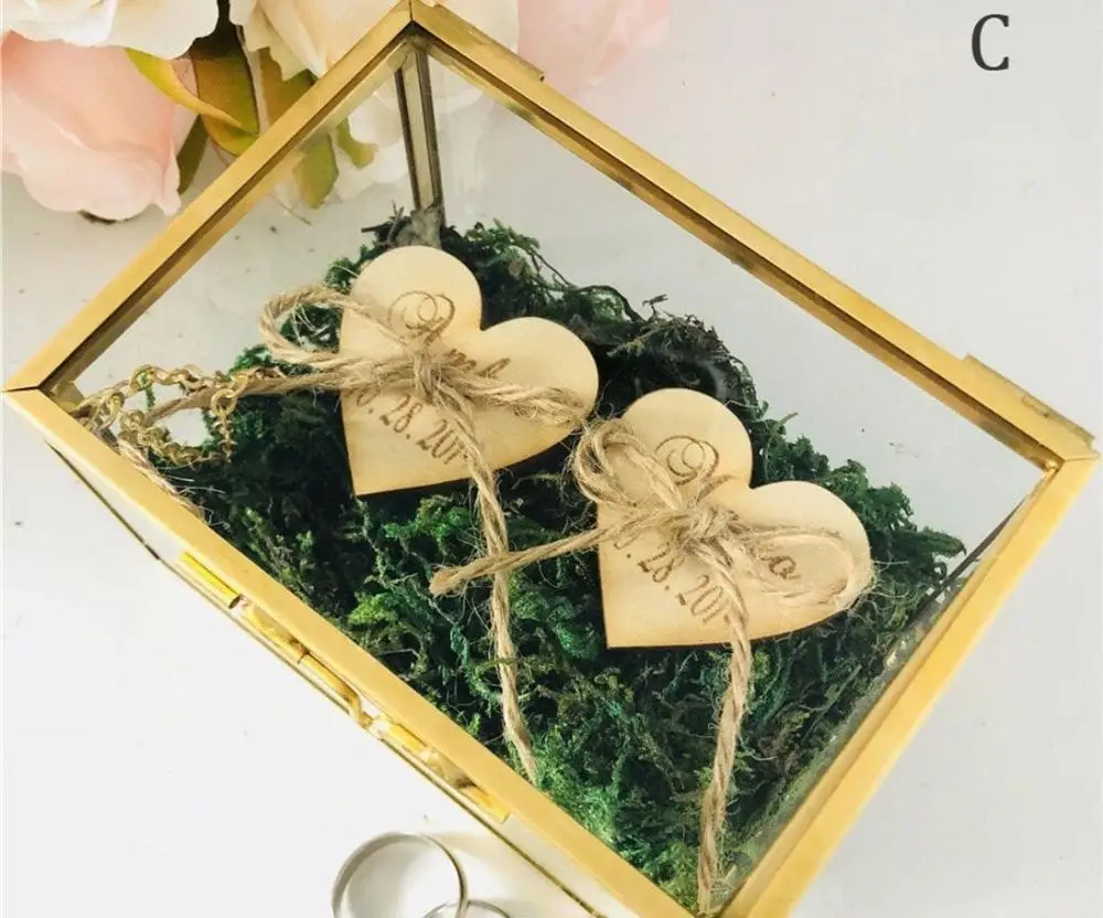 Коробка для свадебных колец Персонализированная коробка ювелирных изделий