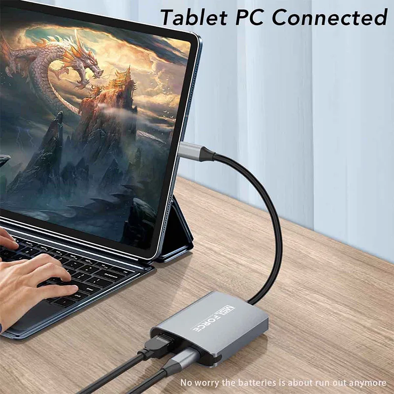 USB-C гигабитный адаптер RJ45 со скоростью прохождения PD100W скорость Ethernet 1000 Мбит/с