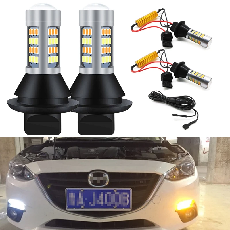 

2x СВЕТОДИОДНЫЕ указатели поворота + дневные ходовые огни WY21W PY21W BA15S для avensis t25 tundra camry verso prius prado auris yaris rav4