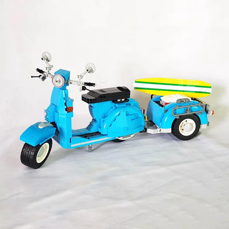 1126Pcs MOC Techncial Scooter P200E with a Surf-Board Trailer Bricks Set 10252 Building Block Assemble Vehicle Model Toy - купить по