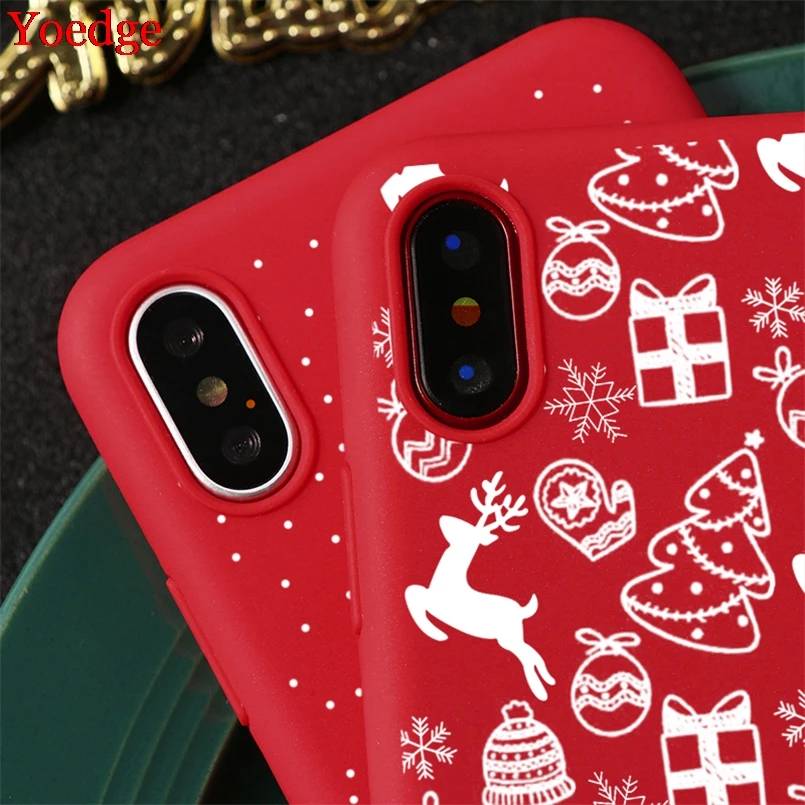 KSTUCNE Phone Case For iPhone X XS XR Xs Max Christmas Cartoon Elk Soft TPU Silicone Back Cover 6 6s 7 8 Plus 5 5s SE |