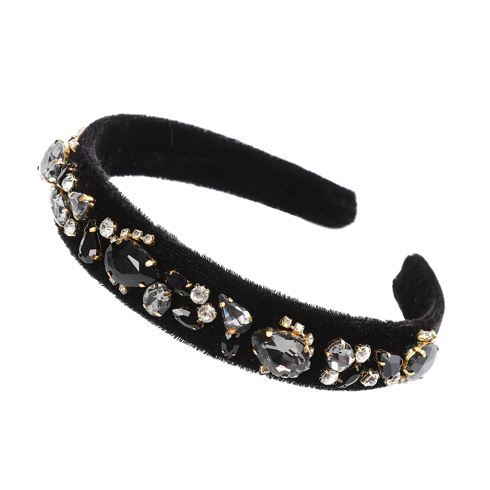 AWAYTR барокко драгоценный камень декор оголовье для женщин Мода богатый бархат