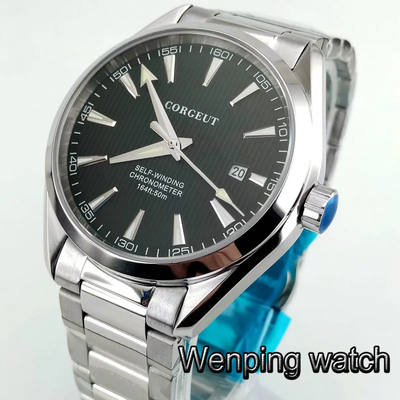 Мужские Роскошные деловые механические часы corgтело 41 мм серебристый чехол