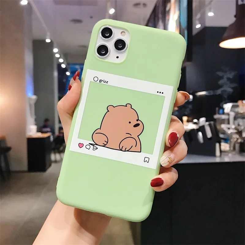 Cute Cartoon Funny Bear Panda Pattern Phone Case For iphone 11 Pro Max X XS XR 6 6S 7 8 Plus Soft TPU Back Cover Cases | Мобильные