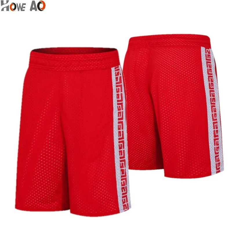 

HOWE AO New Men Summer Basketball Shorts Male Sportswear Double sided Running Shorts Breathable Training Wear Plus Size Shorts