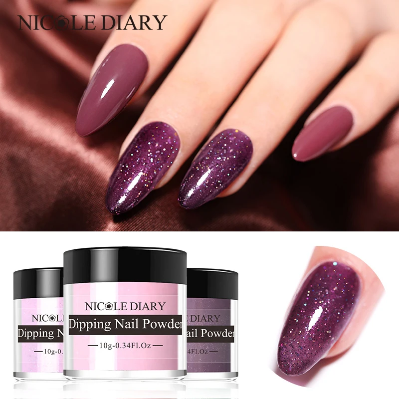 Порошок NICOLE DIARY для ногтей с пайетками 10 г блестящие красочные украшения без