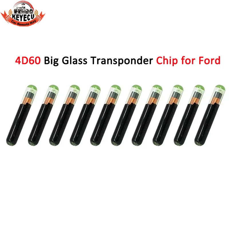 KEYECU Car Key Chip Blank 4D60 Glassy Transponder Key Chip For Ford Connect Fiesta Focus Ka Mondeo ID 4D 60 Auto Car Key Chip