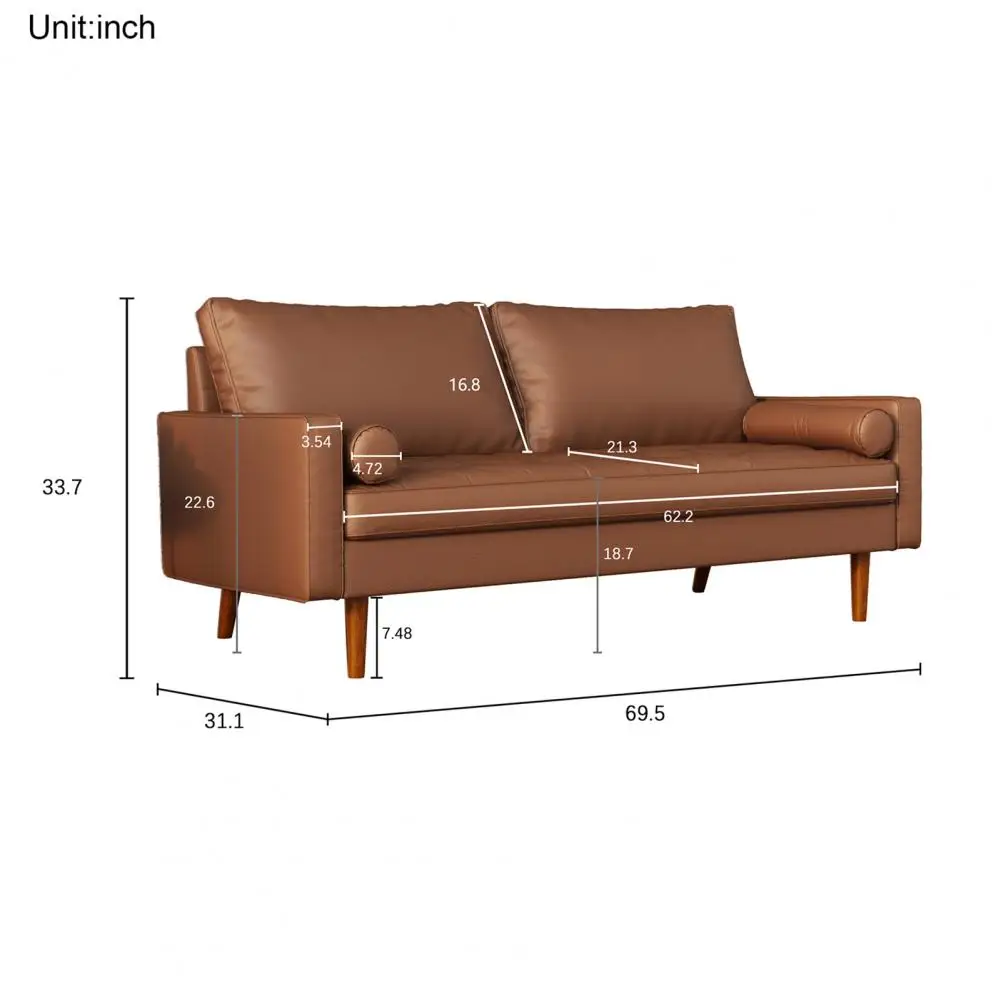 Изысканный кожаный диван с мощной несущей способностью домашний удобный