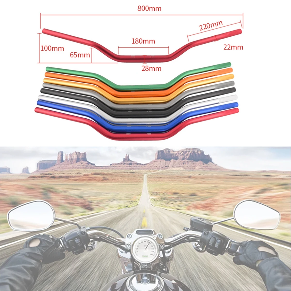 

Алюминиевая ручка для мотоцикла, 1-1/8 дюйма, 800 мм, 28 мм