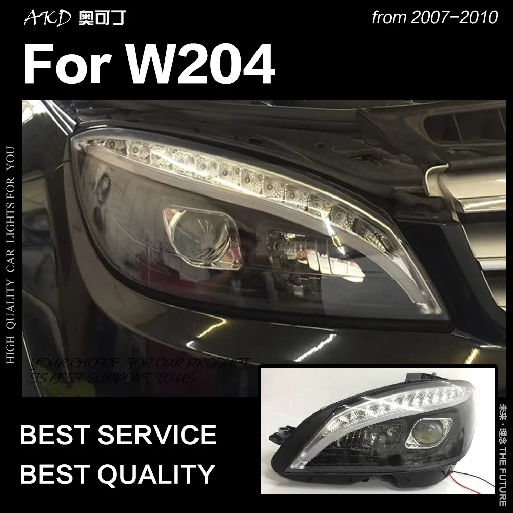 АКД стайлинга автомобилей Фара для Benz W204 фары 2007 2010 C300 C260 C200 светодиодный задний