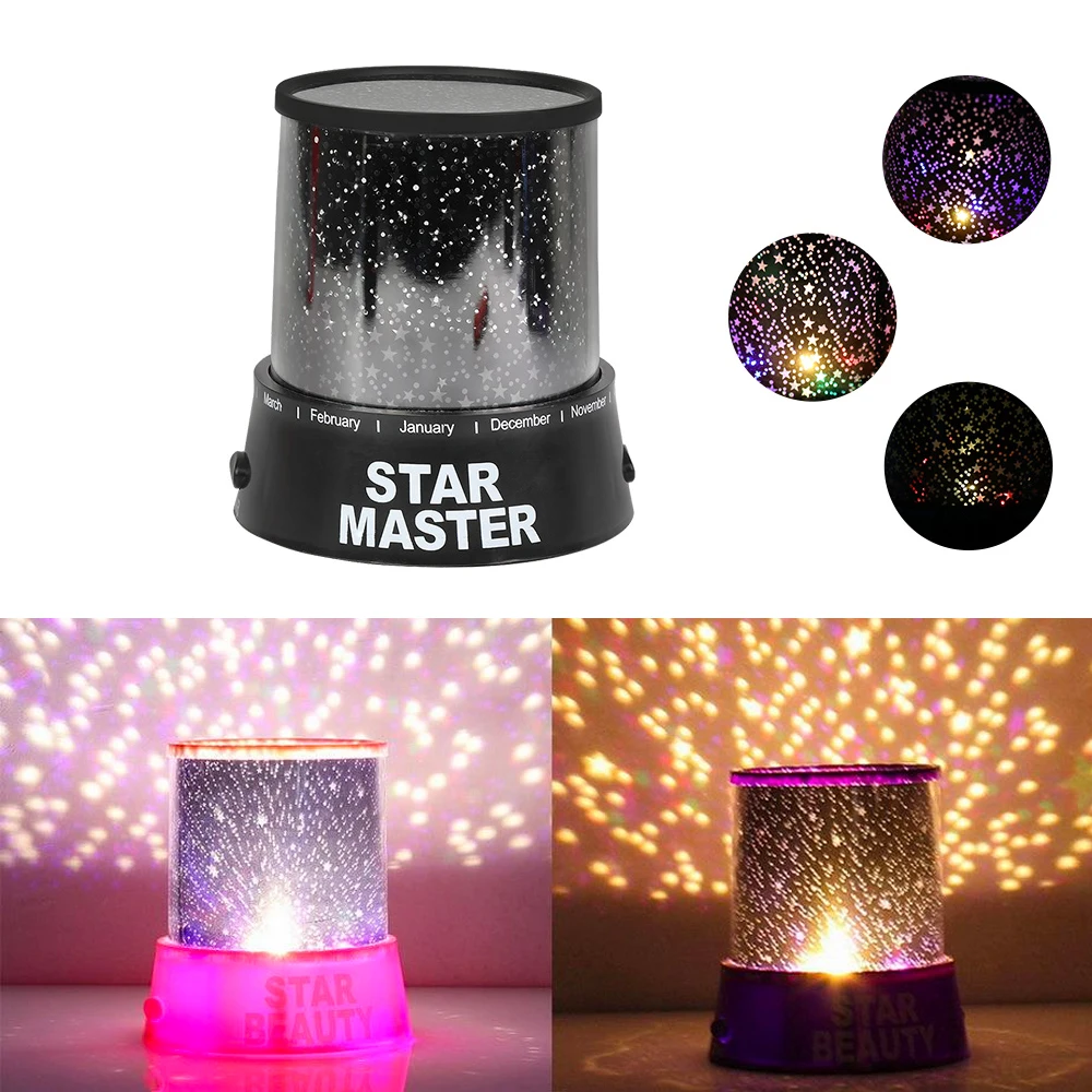 Светодиодный Звездный Ночной проектор романтическая потрясающая мигающая