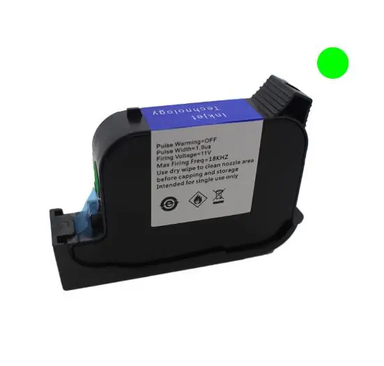 Dye Based Green P127 быстросохнущие пигментные чернила струйный картридж для Smart Handy струйный Q R код принтер 600 dpi высота печати 1/" 12,7 мм - Цвет: Dye Based Green