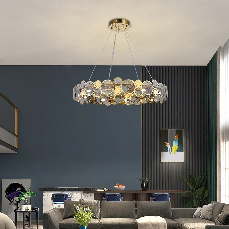 Postmodern Luxury LED Chandelier For Living Dining Room Bedroom Simple Fixtures Restaurant Clothing Store New Glass Hanging Lamp | Лампы и