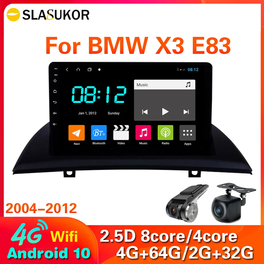 

Автомагнитола 2 din, для BMW X3 E83 2004-2012, 4 Гб ОЗУ + 64 Гб ПЗУ, Android 10, GPS, Wi-Fi, Carplay, без dvd