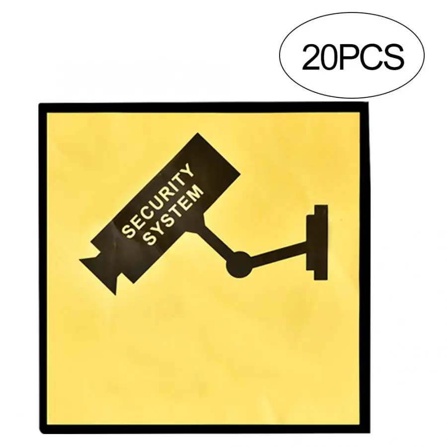 Camera Sign reflective tape 20Pcs CCTV Surveillance Security System Warning Sticker Decal cinta reflectante | Безопасность и