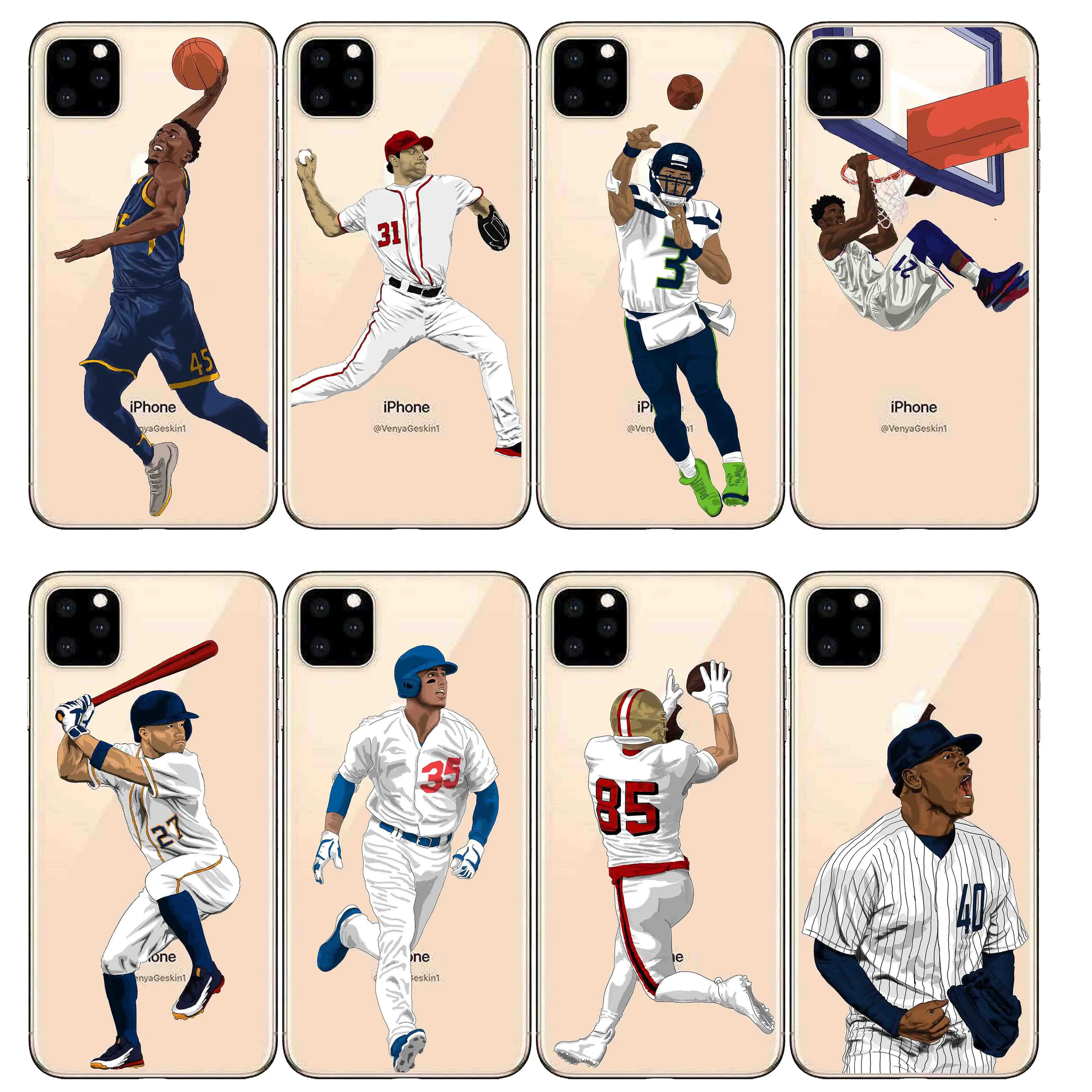 

Athlete mobile Cute Cartoon mobile phone shell for iphone 12 Pro 11 pro max xr xs max x 6 6s 7 8Plus 5s 5