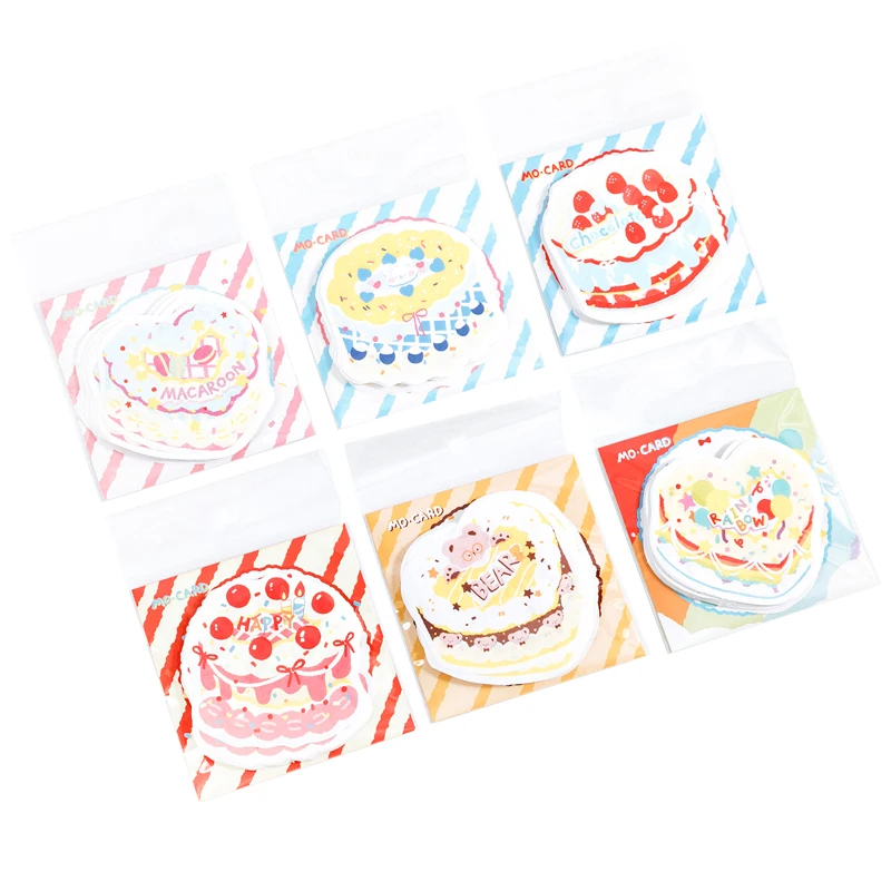

30pcs/pack Cake Party Series Cute Cartoon Memo Pad Sticky Notes Notepad Diary School Stationery Kawaii DIY Scrapbooking Material