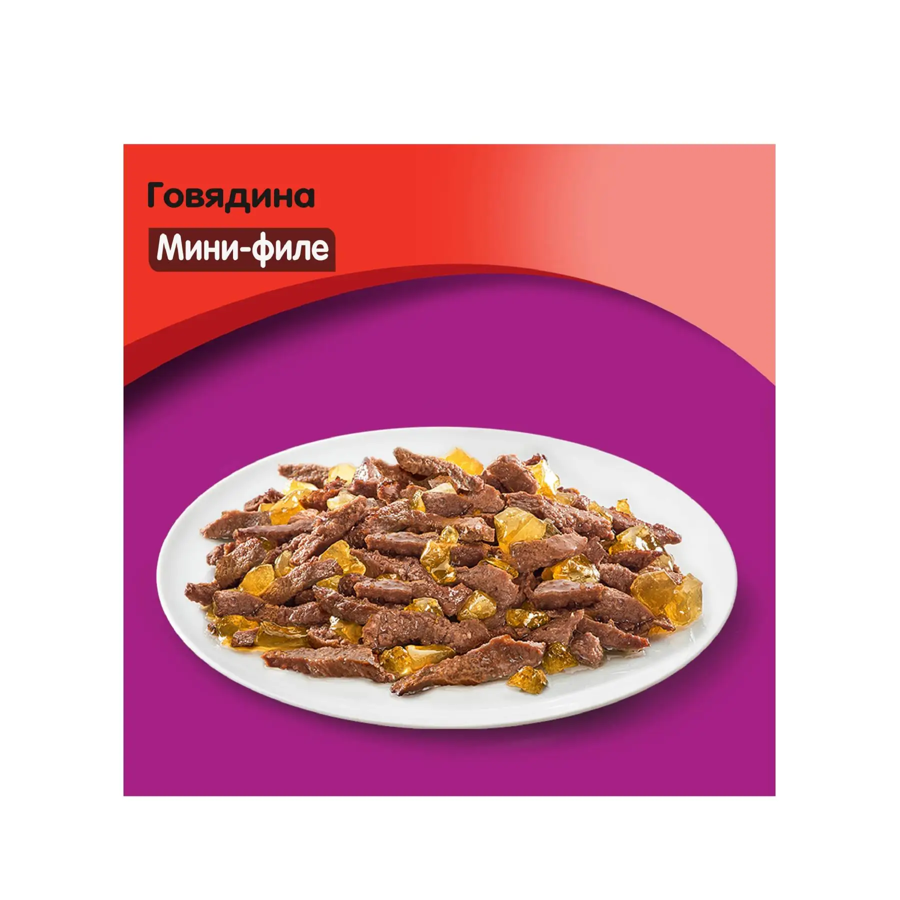 Whiskas® Мини филе с говядиной 24 шт по 85г|Кошачий мягкий корм| |