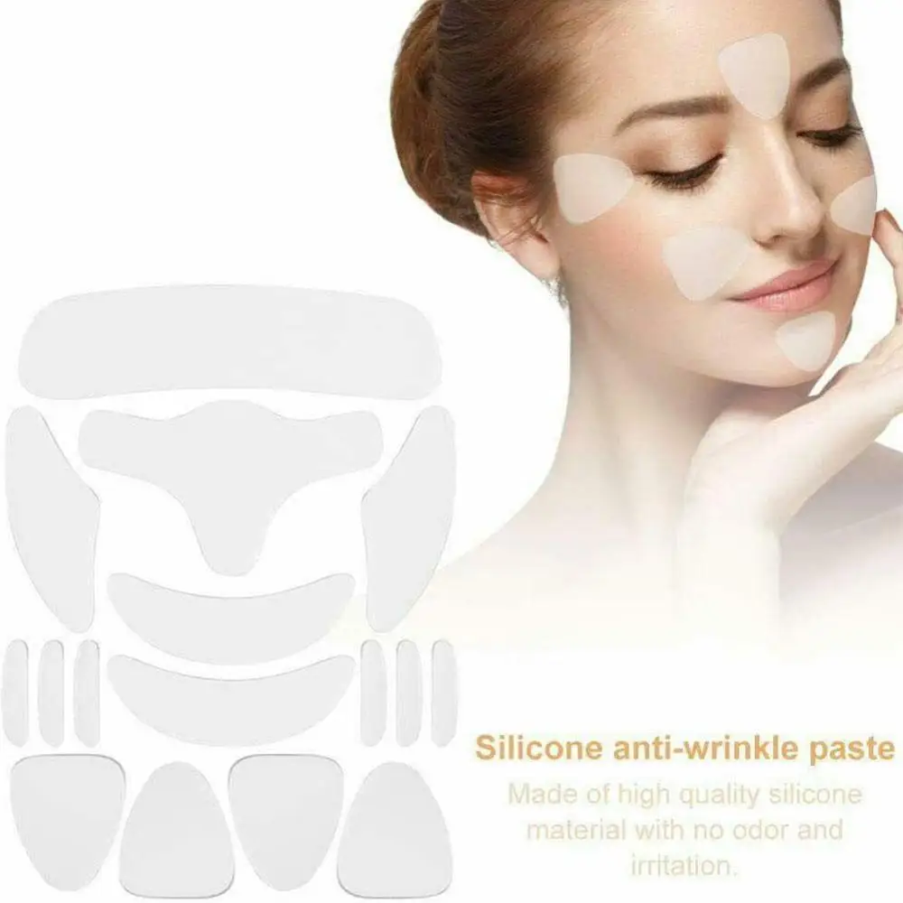 

18 *Beauty silicone stickers Reusable Anti Removal Face Care Pad Neck Eye Patch Skin Silicone Chest X0U5