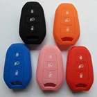 Бесплатная доставка, силиконовый защитный чехол для ключа, Чехол-держатель для Peugeot 508 301 2008 3008 4008 5008 407 408, смарт-брелок с дистанционным управлением и 3 кнопками