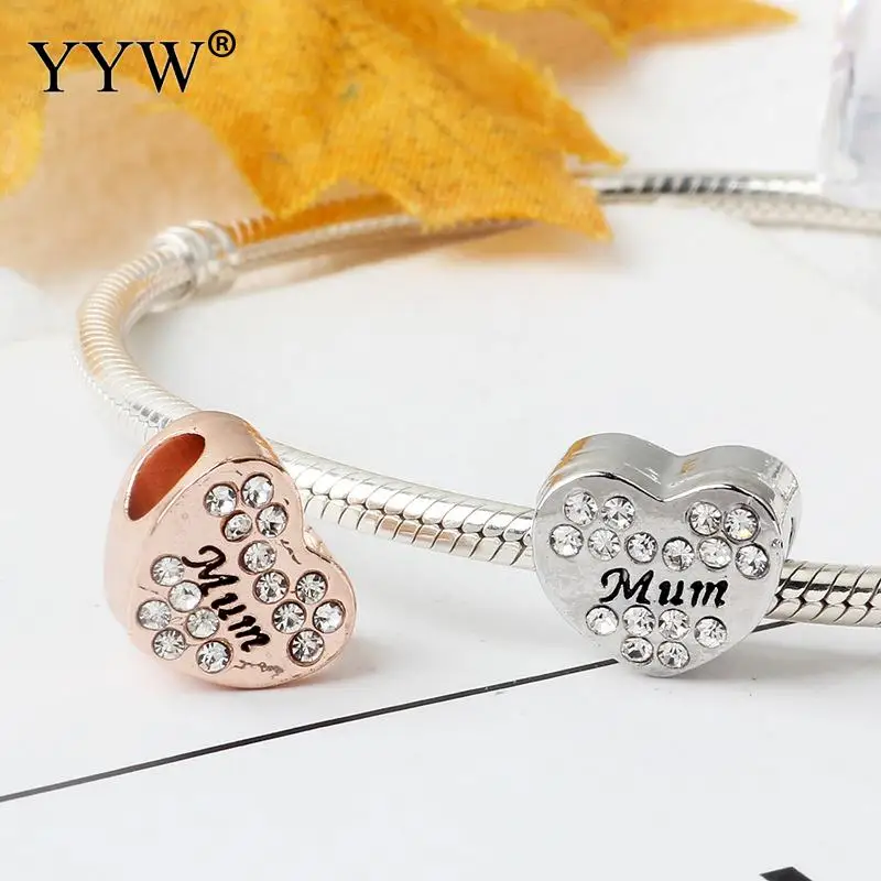 20 шт./лот цинковый сплав бусины в форме сердца Роза для рукоделия золото/серебро