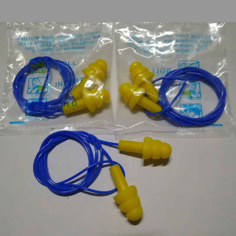 Водонепроницаемые Мягкие силиконовые наушники со шнуром 2 пары заглушки для сна