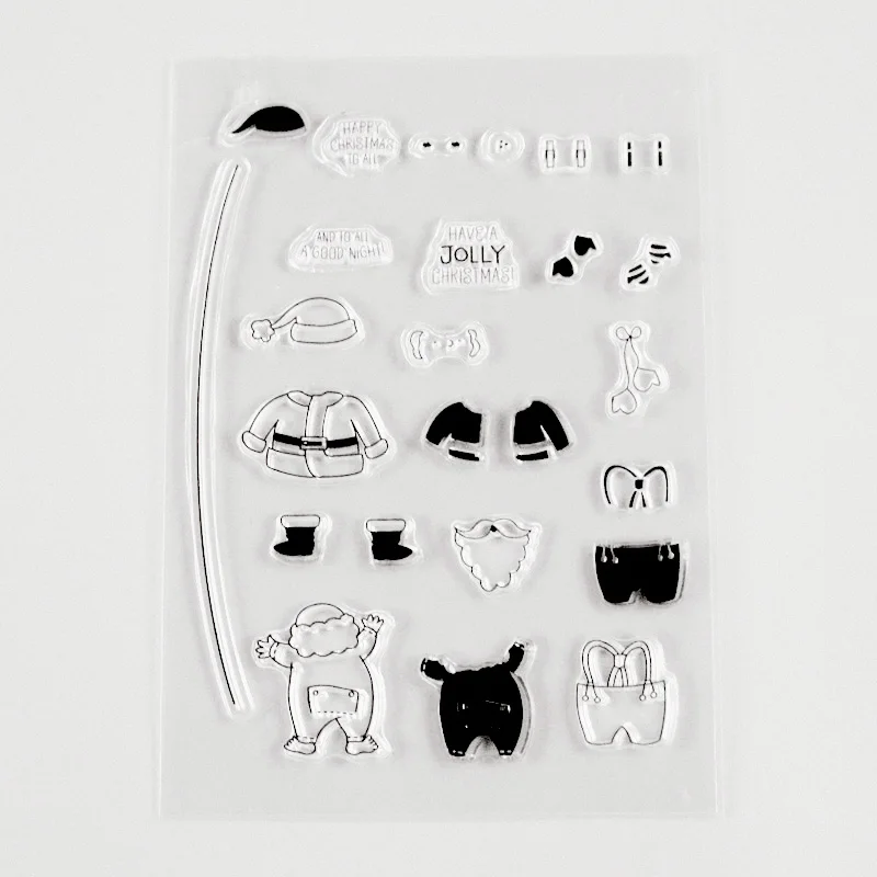 Прозрачные штампы рождественские декоративные для изготовления открыток