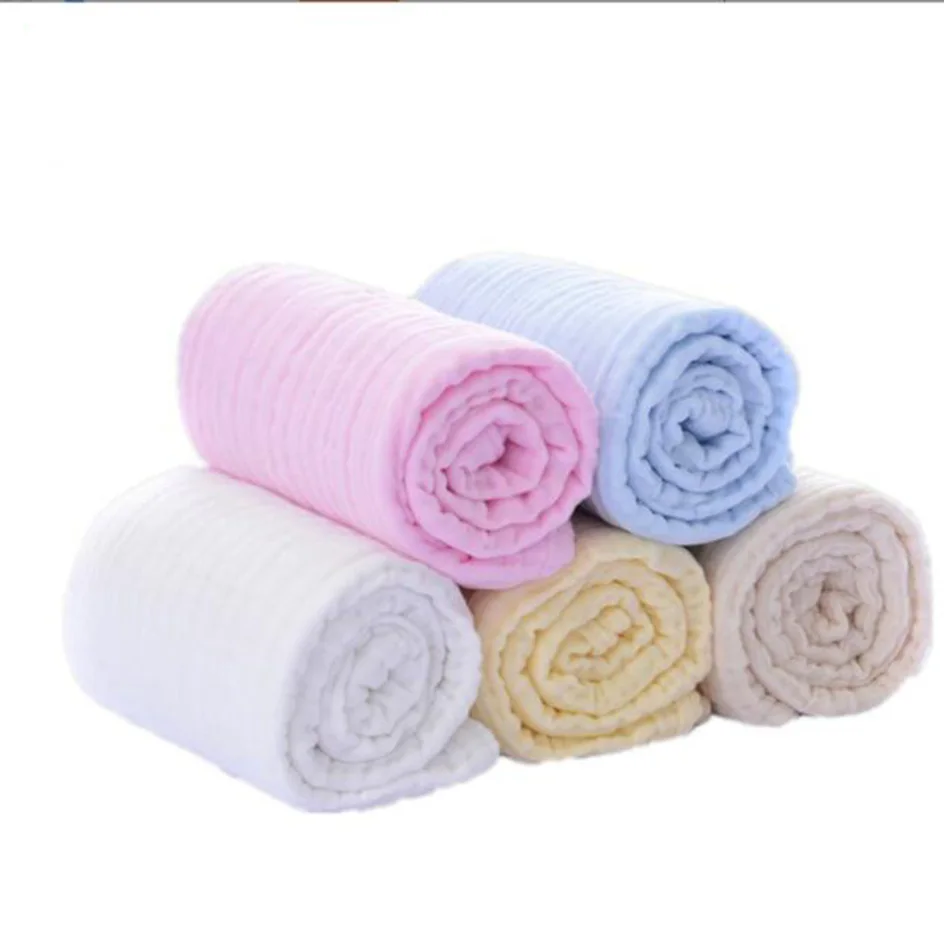 

105*105cm 6 Layers 100% Cotton Gauze Newborn Blanket Infant Bath Towel Baby Sleeping Receiving Blankets Newborn Bedding Blanket