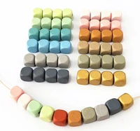 10mm 190pcs color wooden beads cube unfinished faceted wood spacer bead square loose beads beads for diy jewelry making material