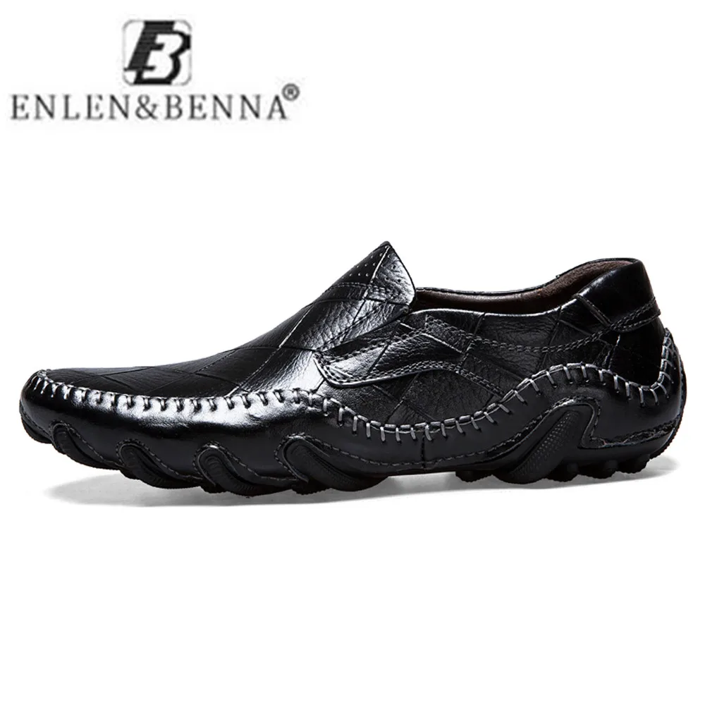 New Genuine Leather Shoes Men Casual Moccasins Loafers Adult Slip-On Sneakers Flats Soft Male Comfortable 2019 Plus Size | Обувь