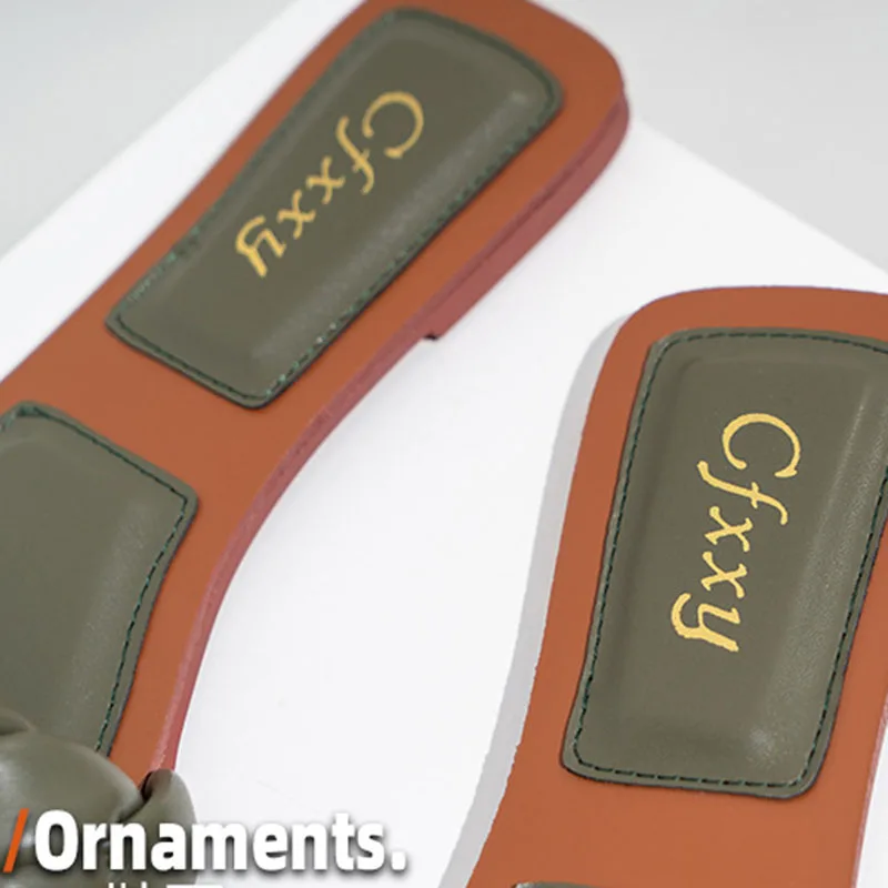 

2020 Sandals For Women Woven Slippers Women Slip Fashion Toe Leather Flat Sandals Female Outdoor Casual Slippers Flip Flops