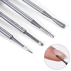 Твердосплавное вольфрамовое сверло для ногтей 5 в 1, сверло прямое конической формы для акрилового геля для ногтей, сверлильный станок с хвостовиком 332 дюйма