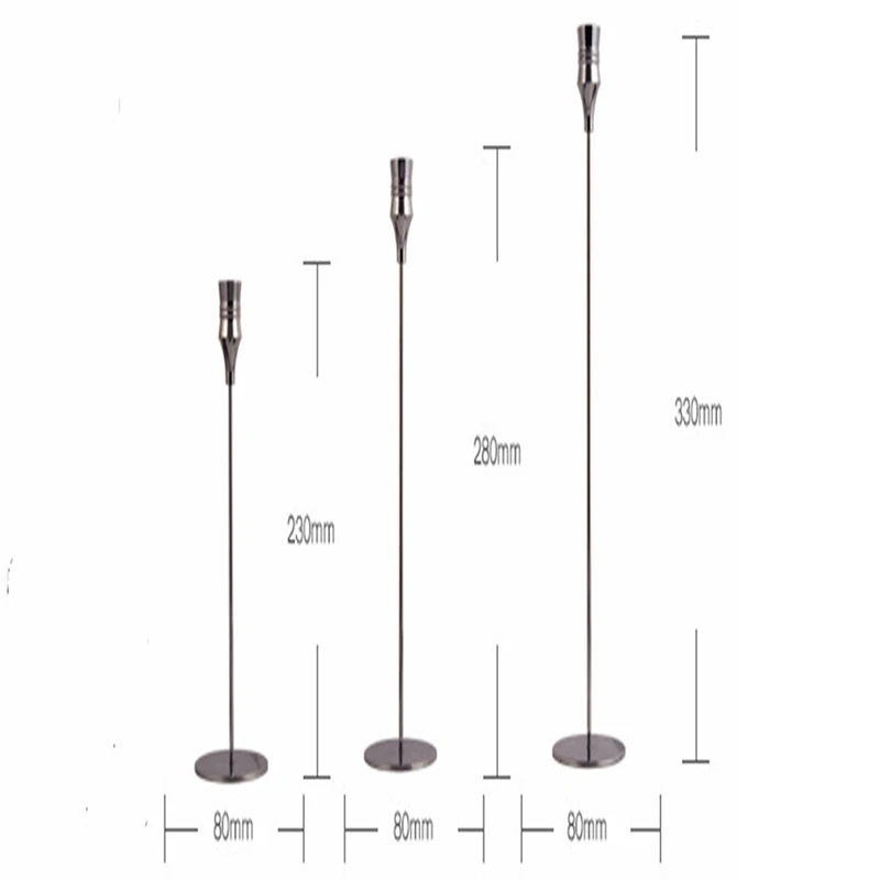 

3 Pcs/ Set European Metal Candle Holder Simple Golden Wedding Decoration Bar Party Living Room Decoration Home Decoration