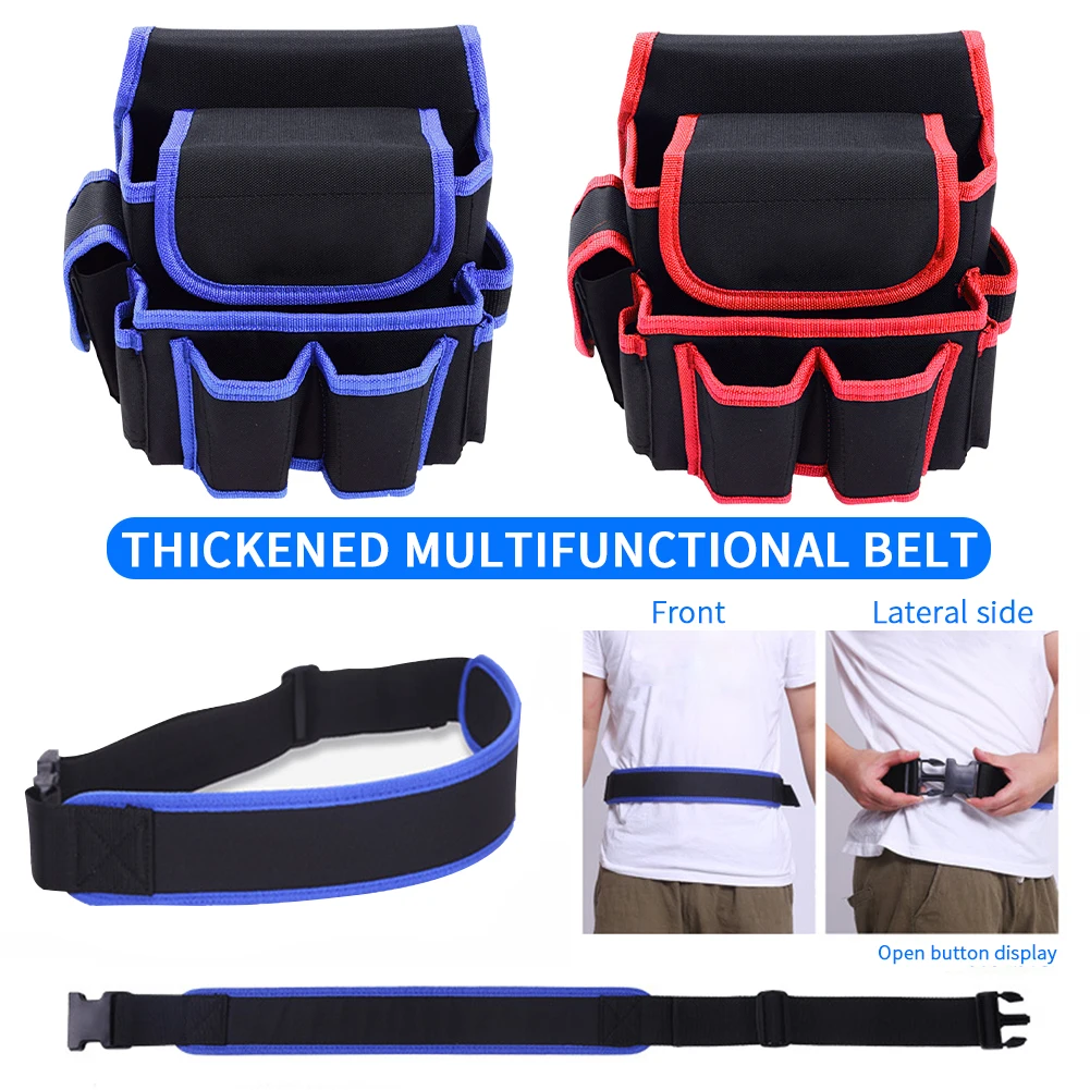 

Electrician Construction Multi Pocket Work Apron Adjustable Oxford Cloth With Waist Belt Tool Bag Storage Carrying Pouch