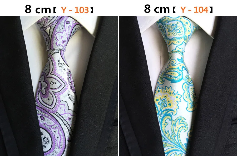 

Fashion Classic Paisley Polka Dot Pink Blue Yellow Black Red Gray Jacquard Woven 100% Silk Floral Checked Geometric Stripe Tie
