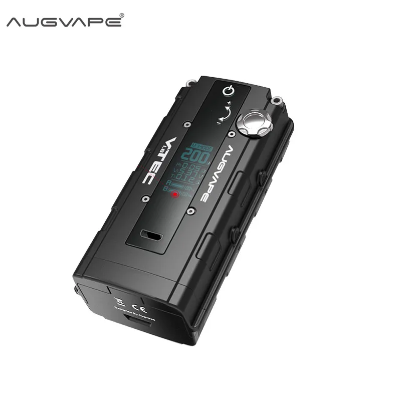 Augvape Vtec 1 8 коробка мод 200 Вт Vape от Dual 18650 батарея 4 режима работы с oled-экраном