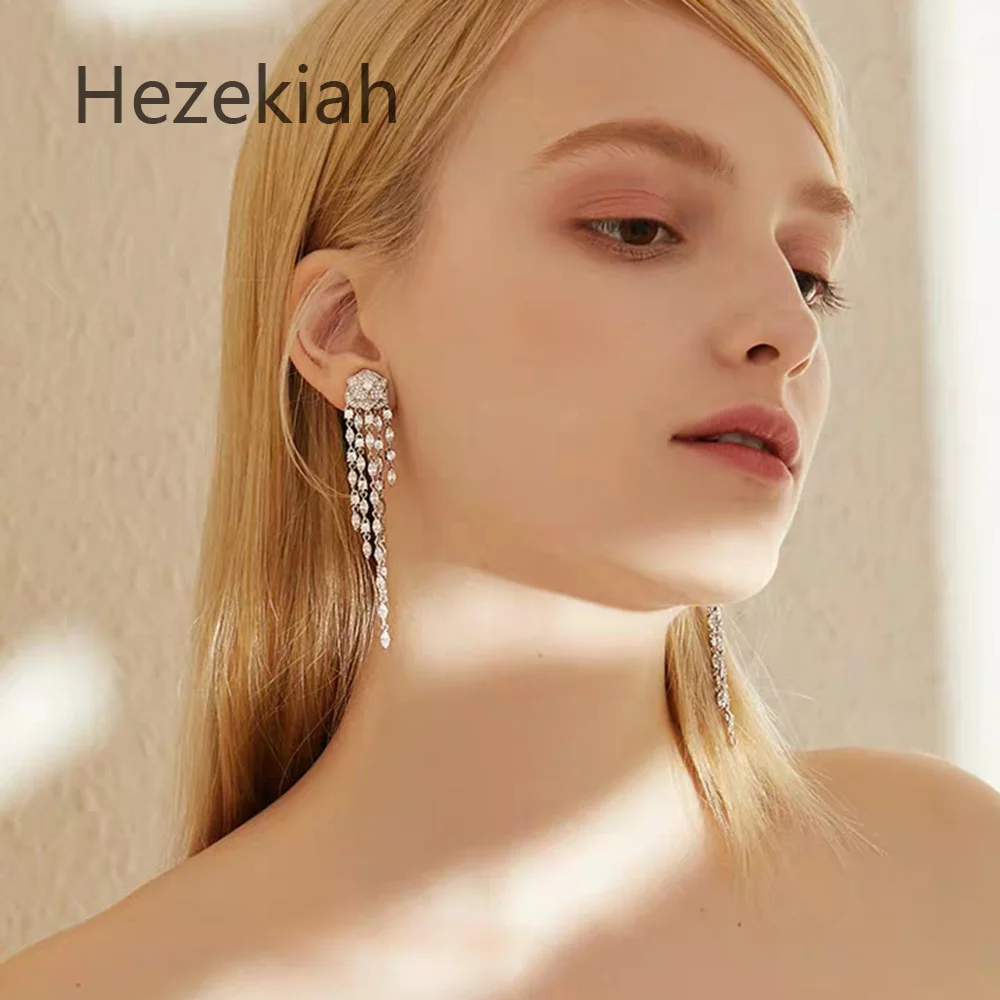 Серьги Hezekiah с кисточками и розой Роскошные модные высококачественные